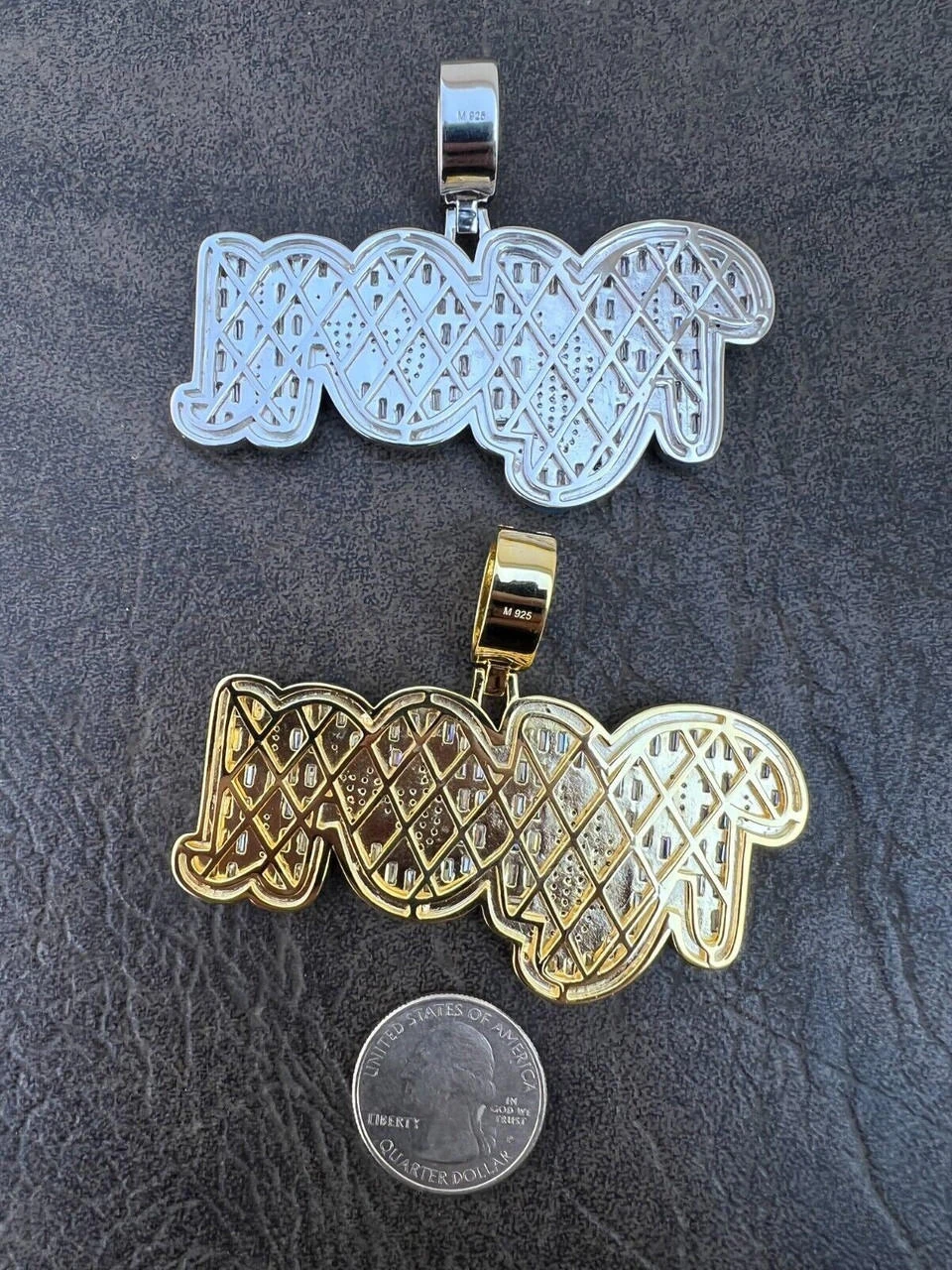 MOISSANITE 925 Silver / Gold Plated Iced Baguette Hip Hop RICH Necklace Pendant 13 MOISSANITE 925 Silver / Gold Plated Iced Baguette Hip Hop RICH Necklace Pendant - Image 11