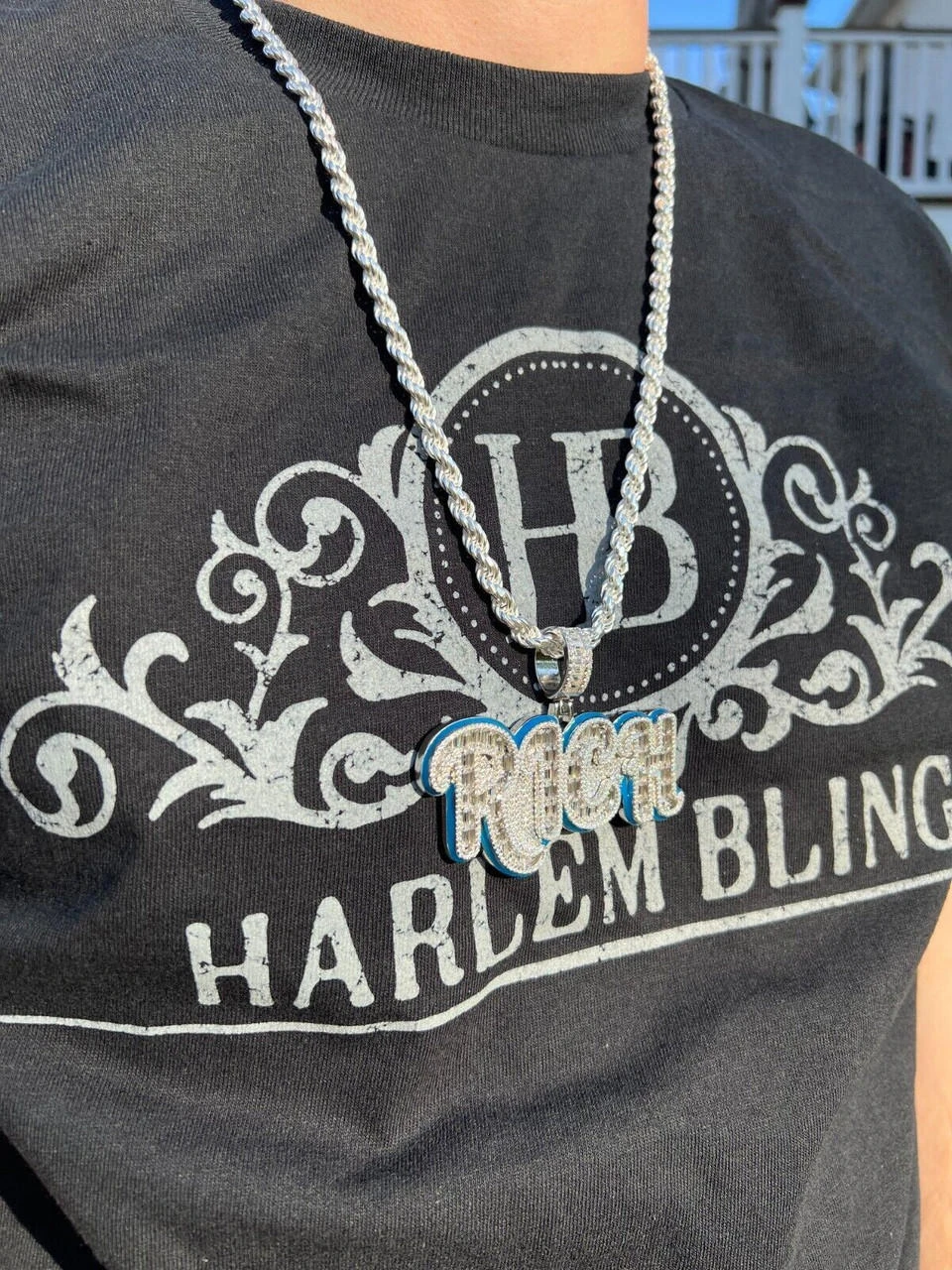 MOISSANITE 925 Silver / Gold Plated Iced Baguette Hip Hop RICH Necklace Pendant 7 MOISSANITE 925 Silver / Gold Plated Iced Baguette Hip Hop RICH Necklace Pendant - Image 5