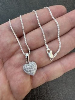 MOISSANITE 925 Silver Iced Small Ladies Heart Shaped Love Pendant Necklace Charm 24 MOISSANITE 925 Silver Iced Small Ladies Heart Shaped Love Pendant Necklace Charm -Harlem Bling Shop harlembling moissanite 925 silver iced small ladies heart shaped love pendant necklace charm 05338.1680291878