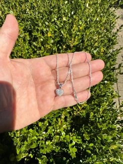 MOISSANITE 925 Silver Iced Small Ladies Heart Shaped Love Pendant Necklace Charm 32 MOISSANITE 925 Silver Iced Small Ladies Heart Shaped Love Pendant Necklace Charm -Harlem Bling Shop harlembling moissanite 925 silver iced small ladies heart shaped love pendant necklace charm 06365.1680292069