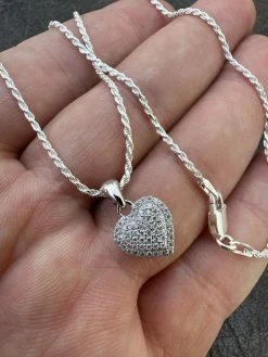 MOISSANITE 925 Silver Iced Small Ladies Heart Shaped Love Pendant Necklace Charm 36 MOISSANITE 925 Silver Iced Small Ladies Heart Shaped Love Pendant Necklace Charm -Harlem Bling Shop harlembling moissanite 925 silver iced small ladies heart shaped love pendant necklace charm 24465.1680291892