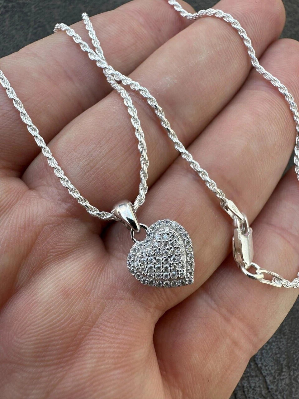 MOISSANITE 925 Silver Iced Small Ladies Heart Shaped Love Pendant Necklace Charm 17 MOISSANITE 925 Silver Iced Small Ladies Heart Shaped Love Pendant Necklace Charm - Image 15