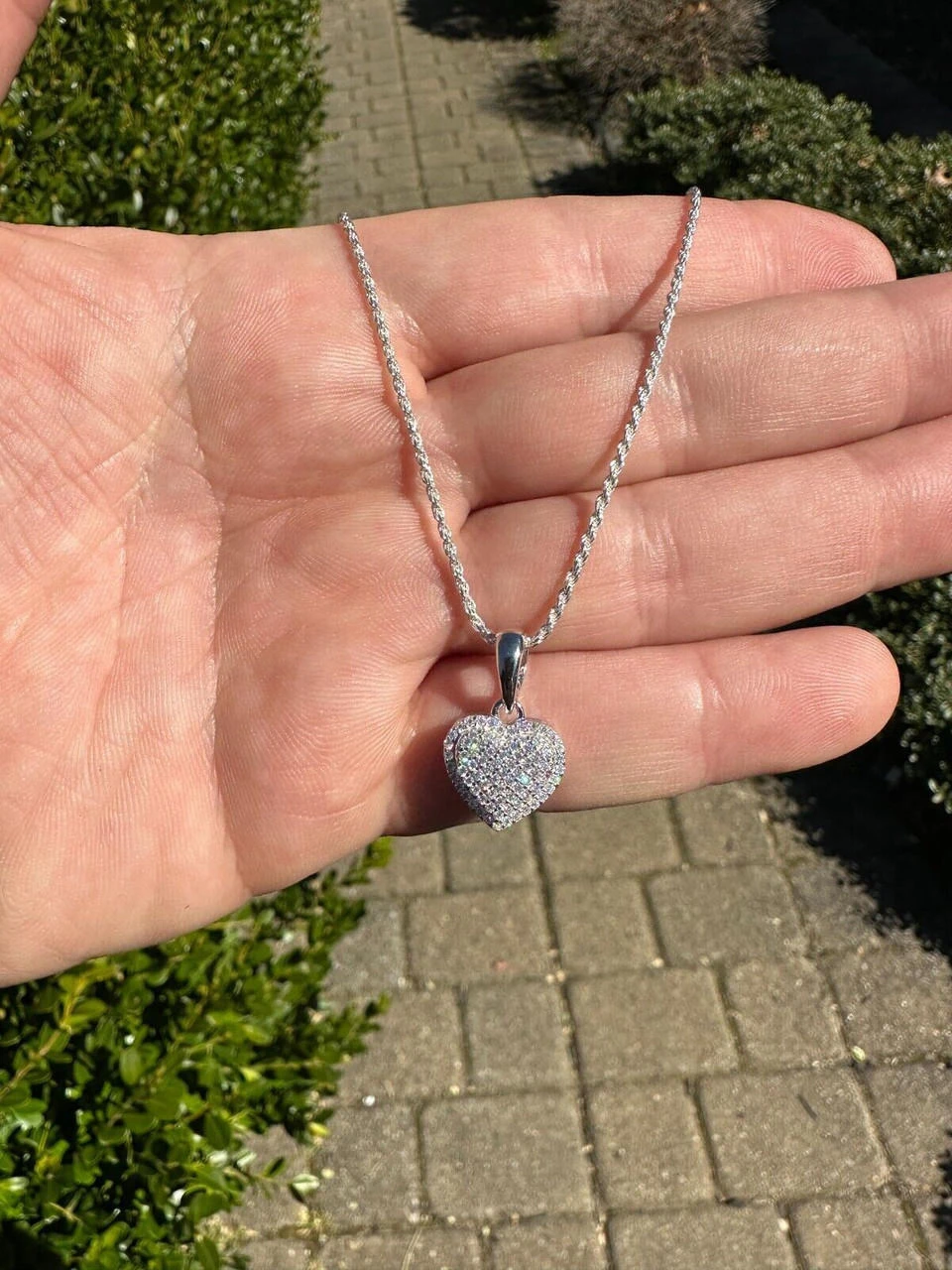 MOISSANITE 925 Silver Iced Small Ladies Heart Shaped Love Pendant Necklace Charm 10 MOISSANITE 925 Silver Iced Small Ladies Heart Shaped Love Pendant Necklace Charm - Image 8