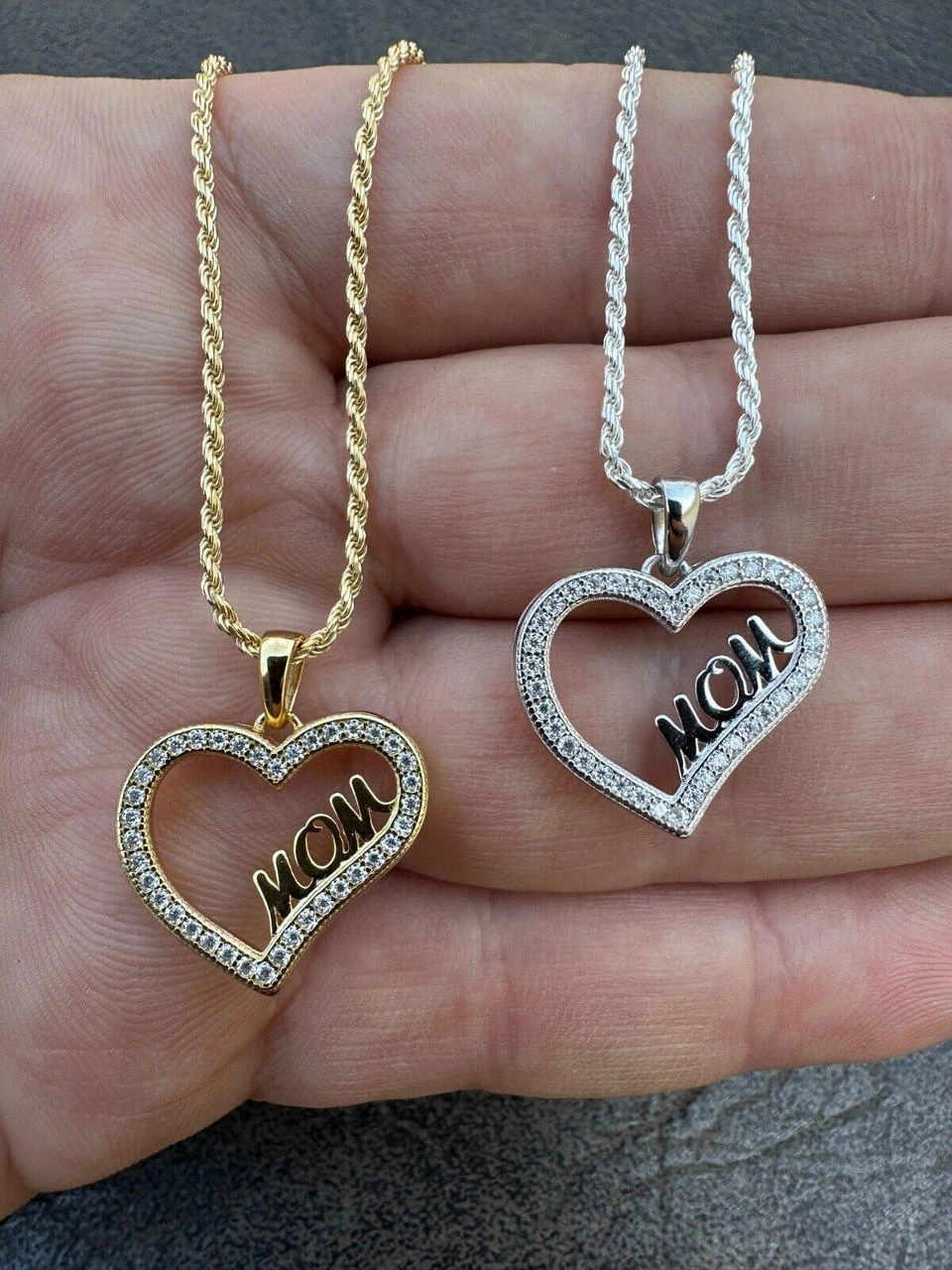 MOISSANITE 925 Silver/Gold Iced Mom Heart Shape Love Mother Day Pendant Necklace 20 MOISSANITE 925 Silver/Gold Iced Mom Heart Shape Love Mother Day Pendant Necklace - Image 18