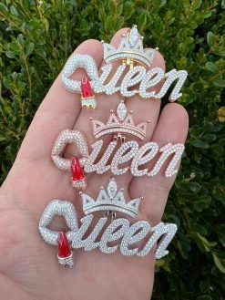MOISSANITE 925 Silver/Gold/Rose Iced Queen W. Crown & Lipstick Pendant Necklace 20 MOISSANITE 925 Silver/Gold/Rose Iced Queen W. Crown & Lipstick Pendant Necklace -Harlem Bling Shop harlembling moissanite 925 silvergoldrose iced queen w crown and lipstick pendant necklace 25138.1674841839