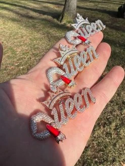 MOISSANITE 925 Silver/Gold/Rose Iced Queen W. Crown & Lipstick Pendant Necklace 23 MOISSANITE 925 Silver/Gold/Rose Iced Queen W. Crown & Lipstick Pendant Necklace -Harlem Bling Shop harlembling moissanite 925 silvergoldrose iced queen w crown and lipstick pendant necklace 60133.1674841842