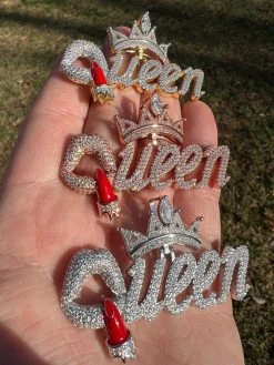 MOISSANITE 925 Silver/Gold/Rose Iced Queen W. Crown & Lipstick Pendant Necklace 29 MOISSANITE 925 Silver/Gold/Rose Iced Queen W. Crown & Lipstick Pendant Necklace -Harlem Bling Shop harlembling moissanite 925 silvergoldrose iced queen w crown and lipstick pendant necklace 65998.1674841774