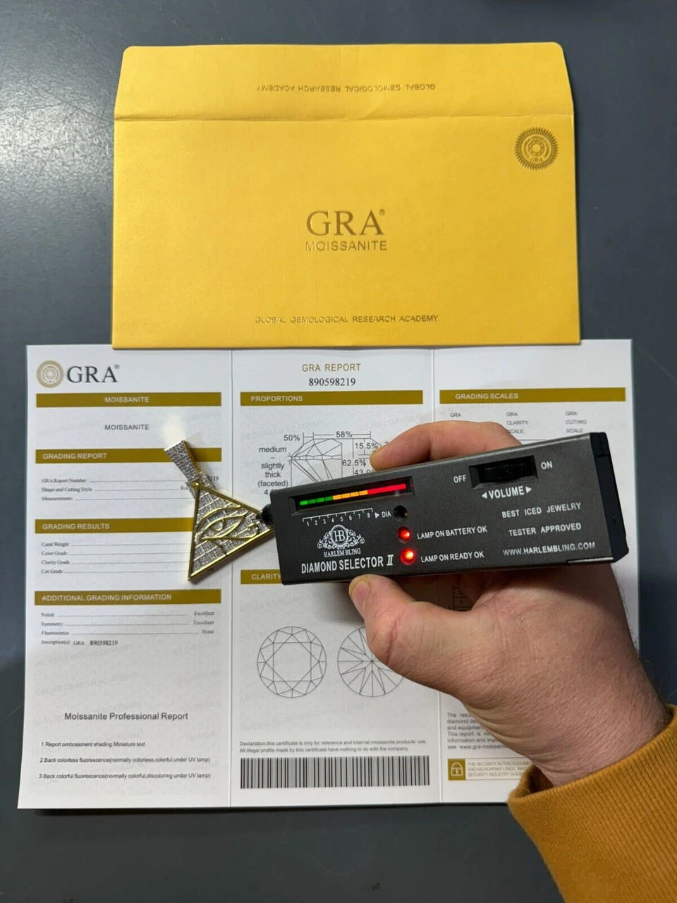 MOISSANITE All Seeing Illuminati Eye Masonic Pyramid Medallion Necklace Silver 6 MOISSANITE All Seeing Illuminati Eye Masonic Pyramid Medallion Necklace Silver - Image 4