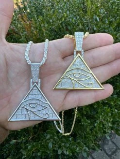MOISSANITE All Seeing Illuminati Eye Masonic Pyramid Medallion Necklace Silver 37 MOISSANITE All Seeing Illuminati Eye Masonic Pyramid Medallion Necklace Silver -Harlem Bling Shop harlembling moissanite all seeing illuminati eye masonic pyramid medallion necklace silver 46489.1702702754