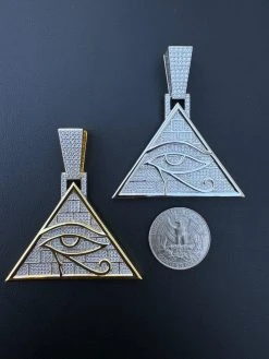 MOISSANITE All Seeing Illuminati Eye Masonic Pyramid Medallion Necklace Silver 28 MOISSANITE All Seeing Illuminati Eye Masonic Pyramid Medallion Necklace Silver -Harlem Bling Shop harlembling moissanite all seeing illuminati eye masonic pyramid medallion necklace silver 70856.1702702746