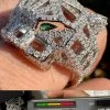 MOISSANITE & Emerald Geometric Panther Iced Hip Hop Ring Real Solid 925 Silver 1 MOISSANITE & Emerald Geometric Panther Iced Hip Hop Ring Real Solid 925 Silver -Harlem Bling Shop harlembling moissanite and emerald geometric panther iced hip hop ring real solid 925 silver 58290.1701491397
