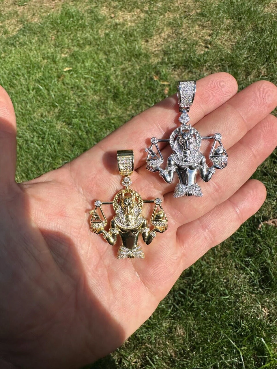 MOISSANITE Anubis Pendant Real 925 Silver / Gold Iced Egyptian Pharoah Necklace 19 MOISSANITE Anubis Pendant Real 925 Silver / Gold Iced Egyptian Pharoah Necklace - Image 17