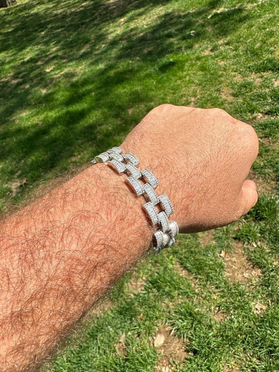 MOISSANITE Baguette 14mm Mens Iced Panther Link Presidential Bracelet Hip Hop 21 MOISSANITE Baguette 14mm Mens Iced Panther Link Presidential Bracelet Hip Hop - Image 19