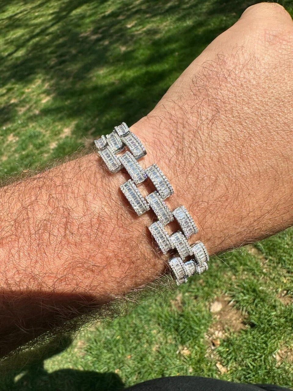 MOISSANITE Baguette 14mm Mens Iced Panther Link Presidential Bracelet Hip Hop 20 MOISSANITE Baguette 14mm Mens Iced Panther Link Presidential Bracelet Hip Hop - Image 18