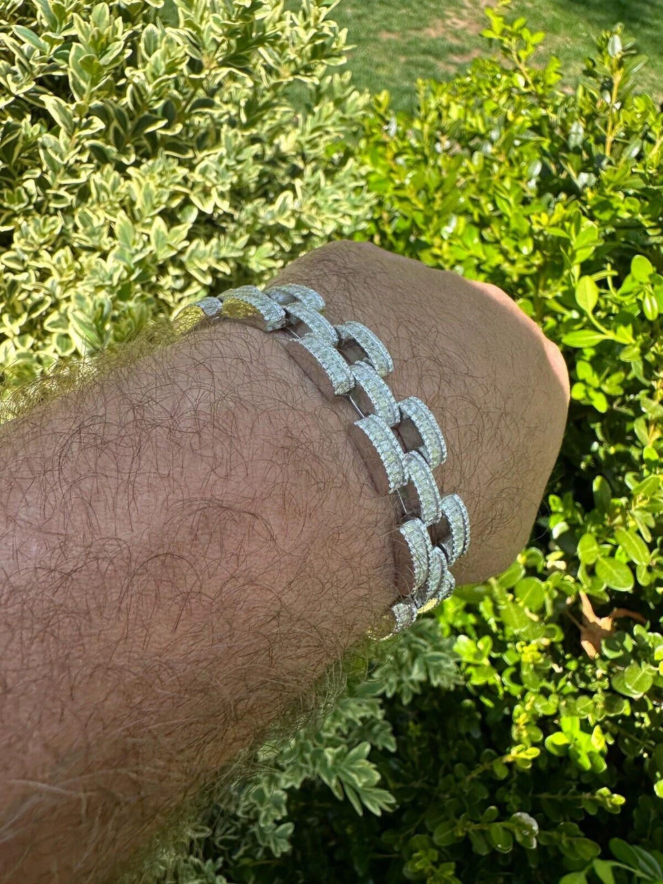 MOISSANITE Baguette 14mm Mens Iced Panther Link Presidential Bracelet Hip Hop 11 MOISSANITE Baguette 14mm Mens Iced Panther Link Presidential Bracelet Hip Hop - Image 9