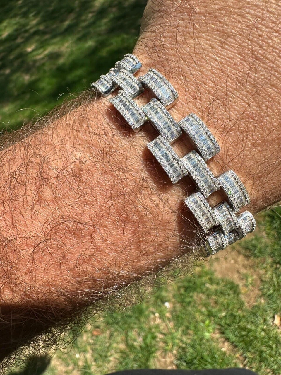 MOISSANITE Baguette 14mm Mens Iced Panther Link Presidential Bracelet Hip Hop 18 MOISSANITE Baguette 14mm Mens Iced Panther Link Presidential Bracelet Hip Hop - Image 16