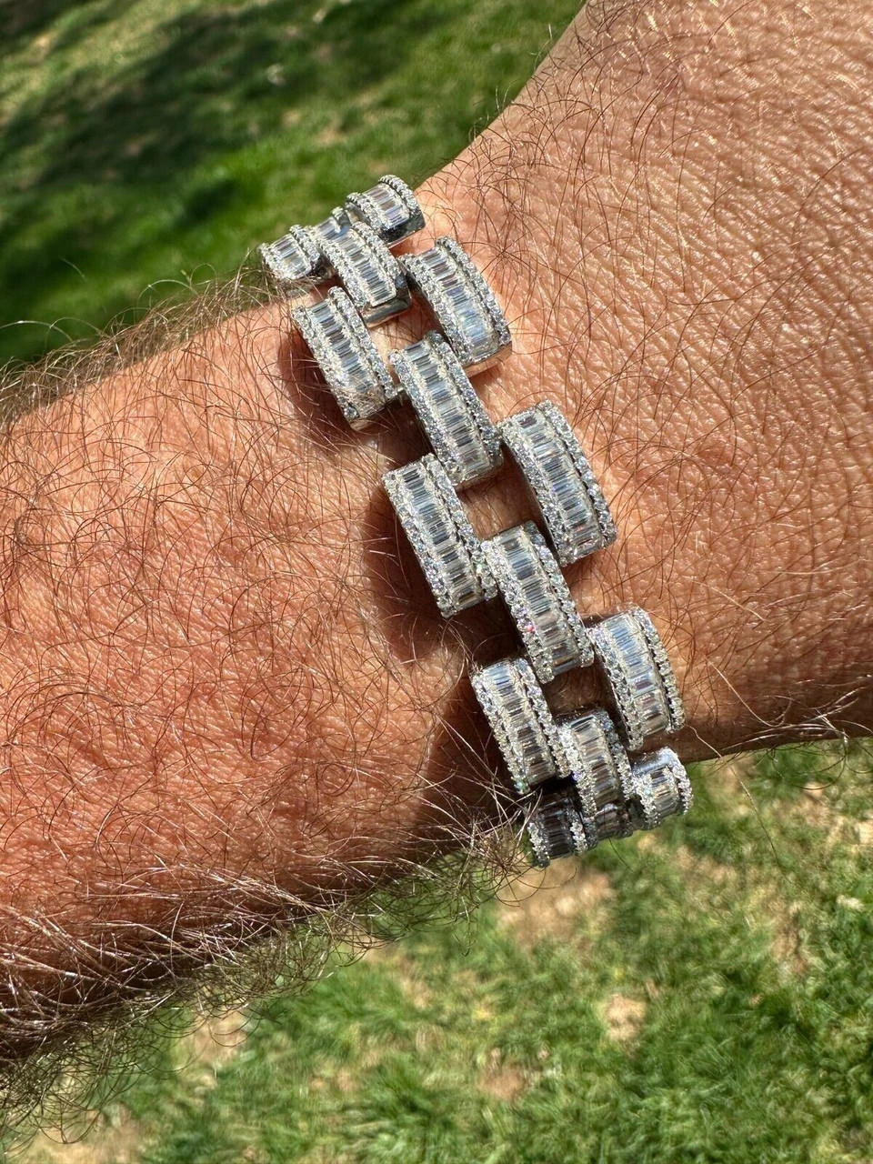 MOISSANITE Baguette 14mm Mens Iced Panther Link Presidential Bracelet Hip Hop 17 MOISSANITE Baguette 14mm Mens Iced Panther Link Presidential Bracelet Hip Hop - Image 15