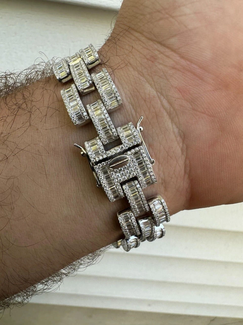 MOISSANITE Baguette 14mm Mens Iced Panther Link Presidential Bracelet Hip Hop 15 MOISSANITE Baguette 14mm Mens Iced Panther Link Presidential Bracelet Hip Hop - Image 13