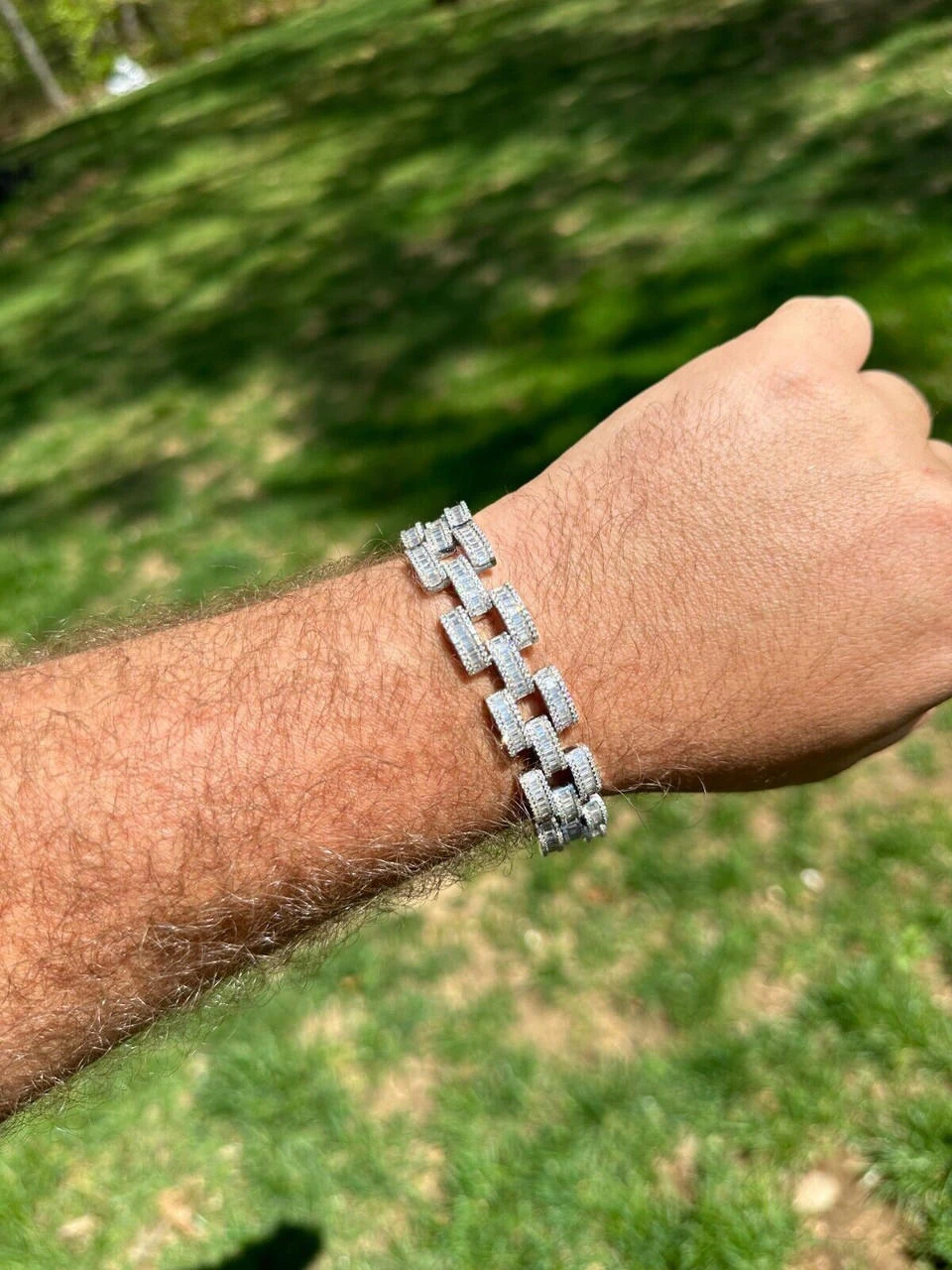 MOISSANITE Baguette 14mm Mens Iced Panther Link Presidential Bracelet Hip Hop 19 MOISSANITE Baguette 14mm Mens Iced Panther Link Presidential Bracelet Hip Hop - Image 17