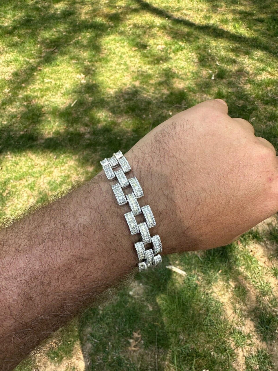 MOISSANITE Baguette 14mm Mens Iced Panther Link Presidential Bracelet Hip Hop 16 MOISSANITE Baguette 14mm Mens Iced Panther Link Presidential Bracelet Hip Hop - Image 14