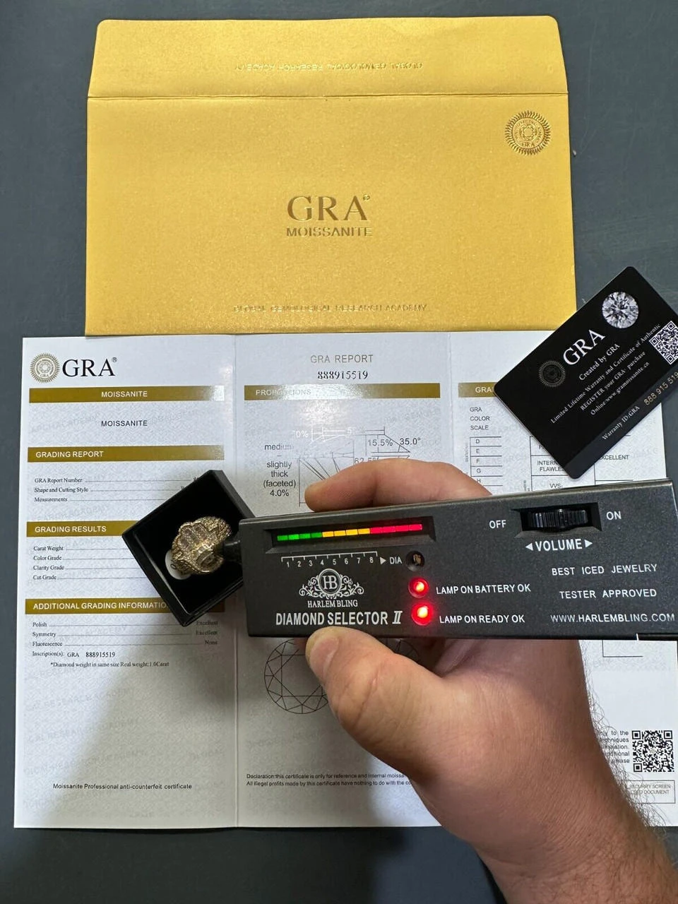 MOISSANITE Baguette Hamsa Ring Mens 14k Gold Plated Solid 925 Silver Iced HipHop 9 MOISSANITE Baguette Hamsa Ring Mens 14k Gold Plated Solid 925 Silver Iced HipHop - Image 7