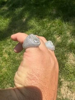 MOISSANITE Baguette Hamsa Ring Men's Solid 925 Silver Passes Tester Iced Hip Hop -Harlem Bling Shop harlembling moissanite baguette hamsa ring mens solid 925 silver passes tester iced hip hop 08132.1685655556