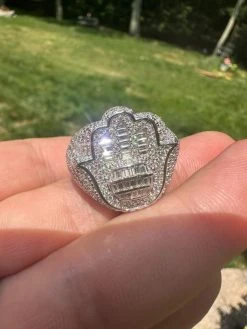 MOISSANITE Baguette Hamsa Ring Men's Solid 925 Silver Passes Tester Iced Hip Hop -Harlem Bling Shop harlembling moissanite baguette hamsa ring mens solid 925 silver passes tester iced hip hop 23834.1685655610