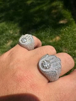 MOISSANITE Baguette Hamsa Ring Men's Solid 925 Silver Passes Tester Iced Hip Hop -Harlem Bling Shop harlembling moissanite baguette hamsa ring mens solid 925 silver passes tester iced hip hop 48978.1685655641