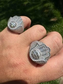 MOISSANITE Baguette Hamsa Ring Men's Solid 925 Silver Passes Tester Iced Hip Hop -Harlem Bling Shop harlembling moissanite baguette hamsa ring mens solid 925 silver passes tester iced hip hop 56481.1685655576