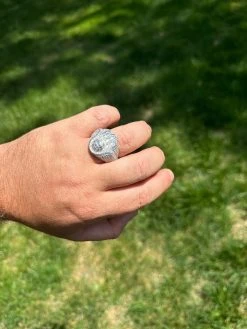 MOISSANITE Baguette Hamsa Ring Men's Solid 925 Silver Passes Tester Iced Hip Hop -Harlem Bling Shop harlembling moissanite baguette hamsa ring mens solid 925 silver passes tester iced hip hop 57854.1685655619