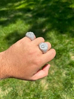 MOISSANITE Baguette Hamsa Ring Men's Solid 925 Silver Passes Tester Iced Hip Hop -Harlem Bling Shop harlembling moissanite baguette hamsa ring mens solid 925 silver passes tester iced hip hop 81925.1685655732