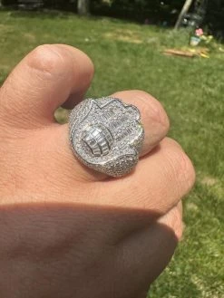 MOISSANITE Baguette Hamsa Ring Men's Solid 925 Silver Passes Tester Iced Hip Hop -Harlem Bling Shop harlembling moissanite baguette hamsa ring mens solid 925 silver passes tester iced hip hop 86974.1685655728