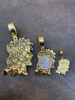 Moissanite Baguette Iced Hip Hop Jesus Piece Pendant 14k Gold Vermeil Diamond -Harlem Bling Shop harlembling moissanite baguette iced hip hop jesus piece pendant 14k gold vermeil diamond 00773.1664359630