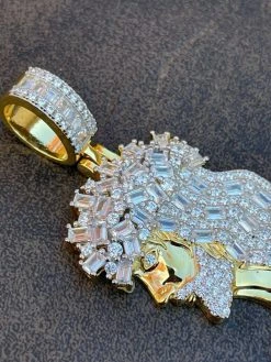 Moissanite Baguette Iced Hip Hop Jesus Piece Pendant 14k Gold Vermeil Diamond -Harlem Bling Shop harlembling moissanite baguette iced hip hop jesus piece pendant 14k gold vermeil diamond 65956.1664362859
