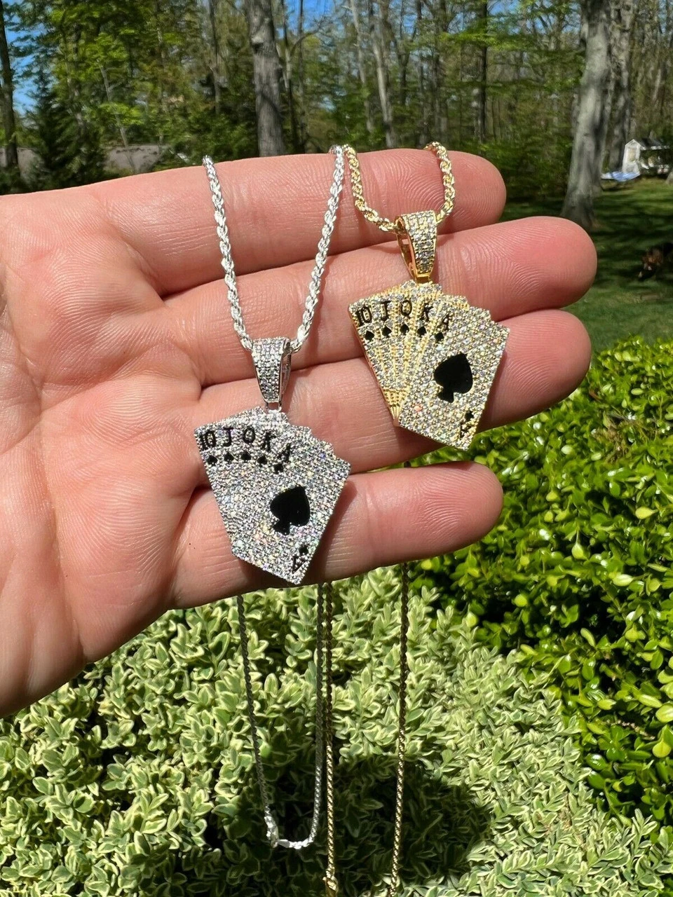 Moissanite Cards Poker Deck Royal Flush Ace Pendant Necklace Pass Diamond Tester 13 Moissanite Cards Poker Deck Royal Flush Ace Pendant Necklace Pass Diamond Tester - Image 11