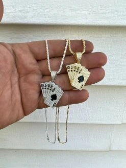 Moissanite Cards Poker Deck Royal Flush Ace Pendant Necklace Pass Diamond Tester 25 Moissanite Cards Poker Deck Royal Flush Ace Pendant Necklace Pass Diamond Tester -Harlem Bling Shop harlembling moissanite cards poker deck royal flush ace pendant necklace pass diamond tester 37888.1664360268