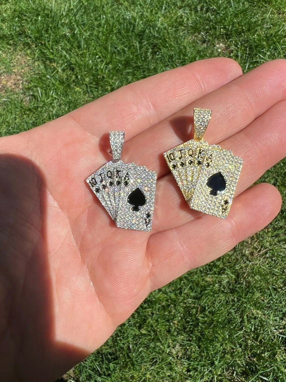 Moissanite Cards Poker Deck Royal Flush Ace Pendant Necklace Pass Diamond Tester 7 Moissanite Cards Poker Deck Royal Flush Ace Pendant Necklace Pass Diamond Tester - Image 5