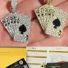 Moissanite Cards Poker Deck Royal Flush Ace Pendant Necklace Pass Diamond Tester -Harlem Bling Shop harlembling moissanite cards poker deck royal flush ace pendant necklace pass diamond tester 70859.1664362081