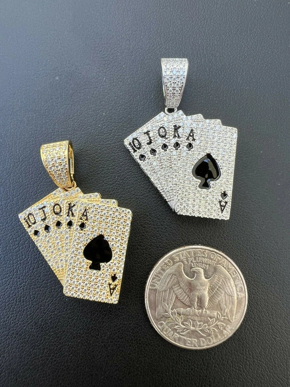 Moissanite Cards Poker Deck Royal Flush Ace Pendant Necklace Pass Diamond Tester 9 Moissanite Cards Poker Deck Royal Flush Ace Pendant Necklace Pass Diamond Tester - Image 7