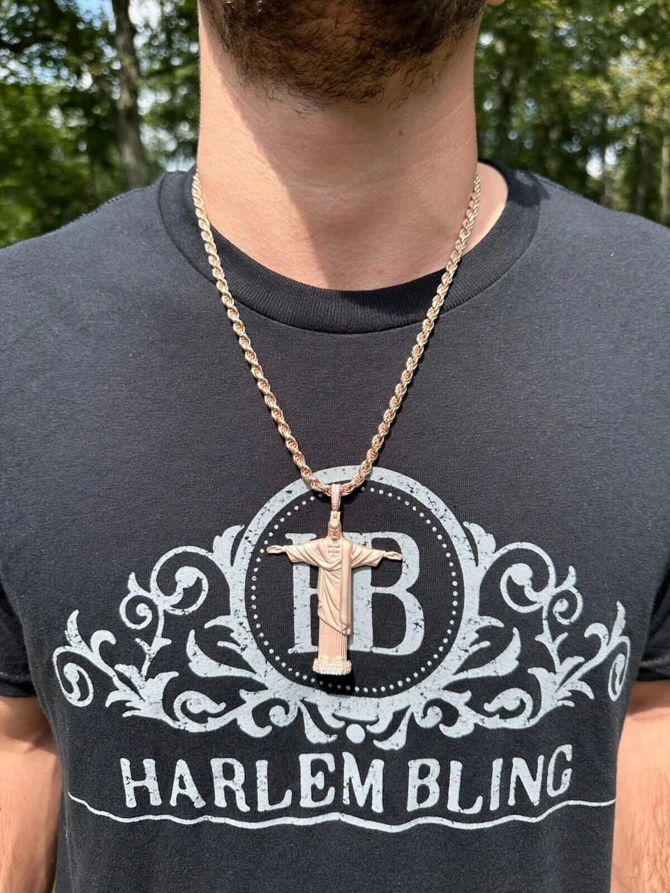 MOISSANITE Christ The Redeemer 925 Silver/ Yellow Rose Gold Necklace Jesus Piece 14 MOISSANITE Christ The Redeemer 925 Silver/ Yellow Rose Gold Necklace Jesus Piece - Image 12