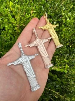 MOISSANITE Christ The Redeemer 925 Silver/ Yellow Rose Gold Necklace Jesus Piece 38 MOISSANITE Christ The Redeemer 925 Silver/ Yellow Rose Gold Necklace Jesus Piece -Harlem Bling Shop harlembling moissanite christ the redeemer 925 silver yellow rose gold necklace jesus piece 51257.1688858219