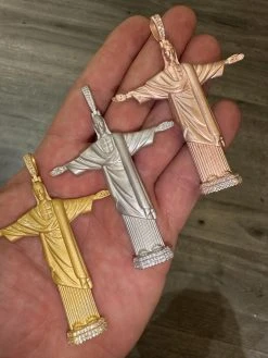 MOISSANITE Christ The Redeemer 925 Silver/ Yellow Rose Gold Necklace Jesus Piece 24 MOISSANITE Christ The Redeemer 925 Silver/ Yellow Rose Gold Necklace Jesus Piece -Harlem Bling Shop harlembling moissanite christ the redeemer 925 silver yellow rose gold necklace jesus piece 73555.1688858217