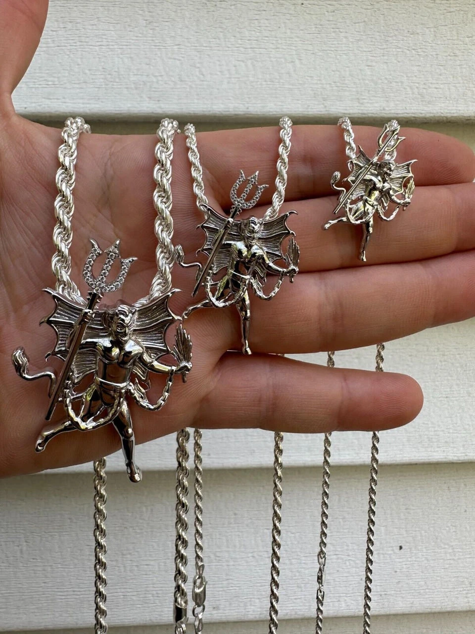 MOISSANITE Devil Satan Pendant - Iced Diablo Demon Necklace Real 925 Silver 21 MOISSANITE Devil Satan Pendant - Iced Diablo Demon Necklace Real 925 Silver - Image 19