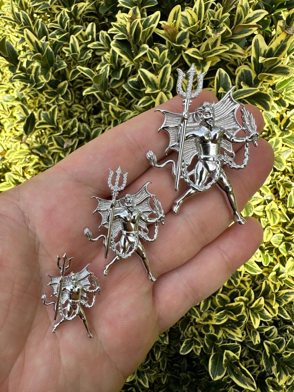 MOISSANITE Devil Satan Pendant - Iced Diablo Demon Necklace Real 925 Silver 20 MOISSANITE Devil Satan Pendant - Iced Diablo Demon Necklace Real 925 Silver - Image 18