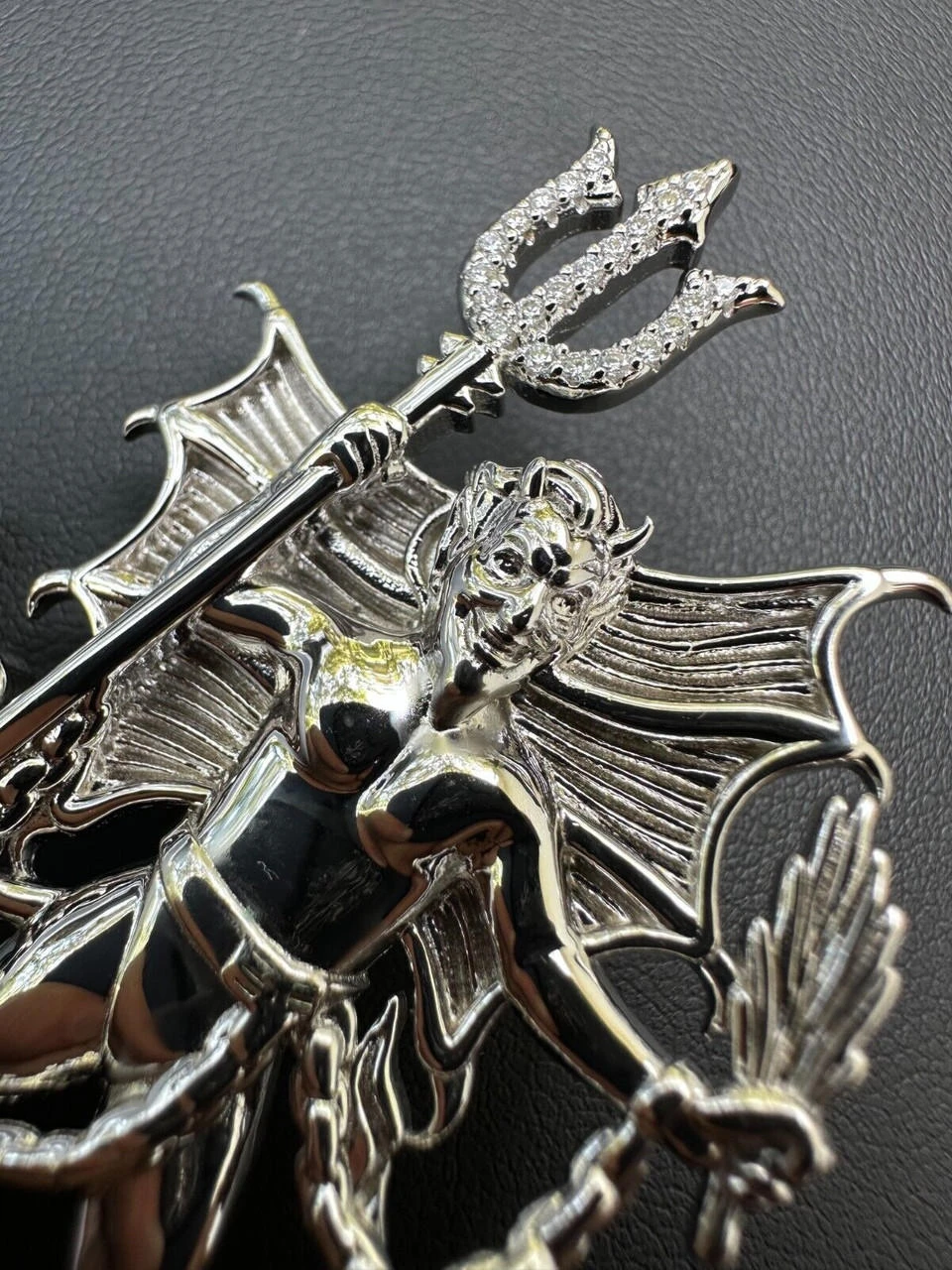 MOISSANITE Devil Satan Pendant - Iced Diablo Demon Necklace Real 925 Silver 13 MOISSANITE Devil Satan Pendant - Iced Diablo Demon Necklace Real 925 Silver - Image 11