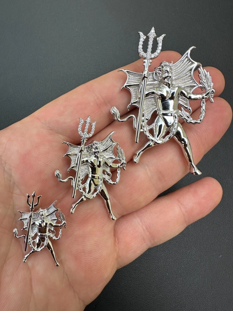 MOISSANITE Devil Satan Pendant - Iced Diablo Demon Necklace Real 925 Silver 4 MOISSANITE Devil Satan Pendant - Iced Diablo Demon Necklace Real 925 Silver - Image 2