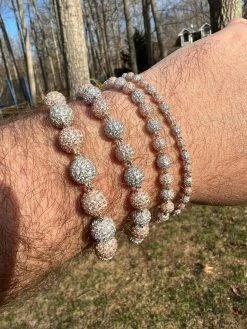 Moissanite Disco Moon Ball Bracelet 925 Silver & 14k Rose Gold Pass Diamond Test 29 Moissanite Disco Moon Ball Bracelet 925 Silver & 14k Rose Gold Pass Diamond Test -Harlem Bling Shop harlembling moissanite disco moon ball bracelet 925 silver and 14k rose gold pass diamond test 13785.1675447328