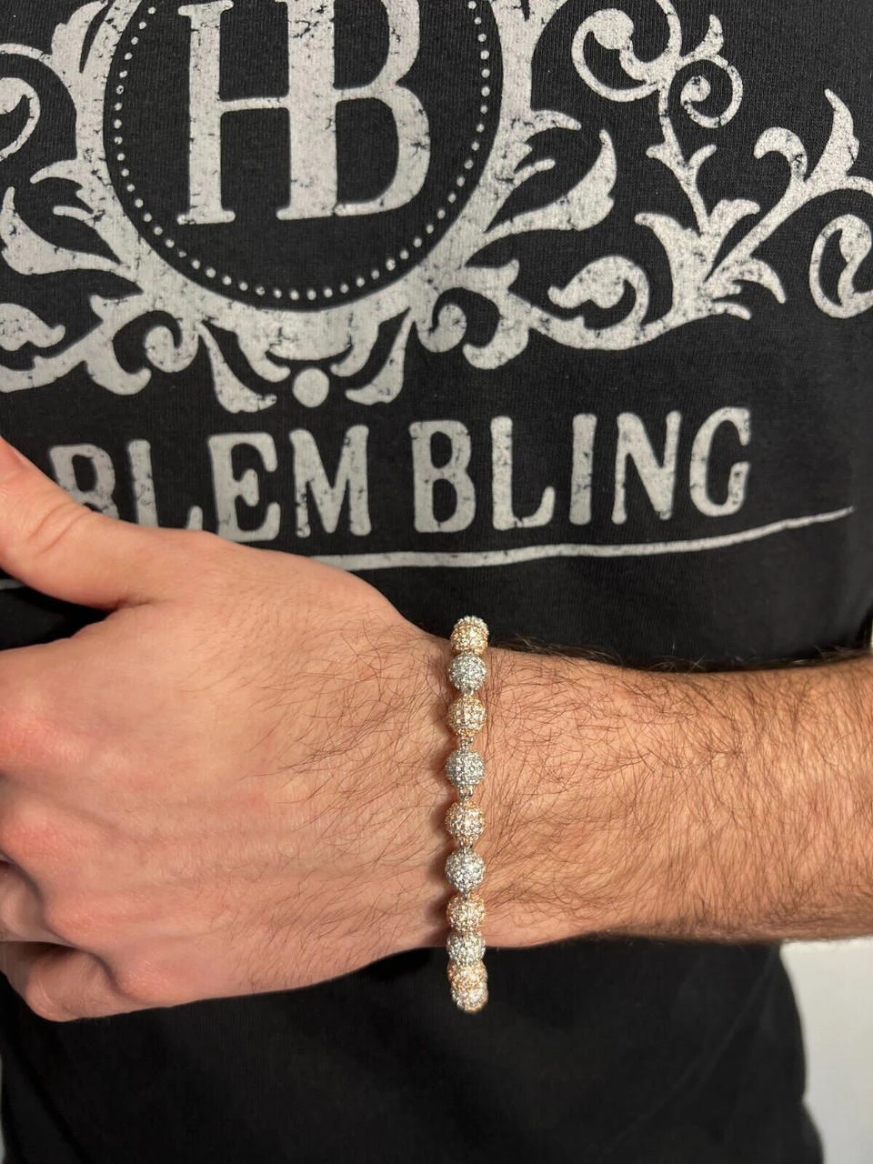 Moissanite Disco Moon Ball Bracelet 925 Silver & 14k Rose Gold Pass Diamond Test 20 Moissanite Disco Moon Ball Bracelet 925 Silver & 14k Rose Gold Pass Diamond Test - Image 18