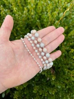 Moissanite Disco Moon Ball Bracelet 925 Silver & 14k Rose Gold Pass Diamond Test 31 Moissanite Disco Moon Ball Bracelet 925 Silver & 14k Rose Gold Pass Diamond Test -Harlem Bling Shop harlembling moissanite disco moon ball bracelet 925 silver and 14k rose gold pass diamond test 85143.1675447405