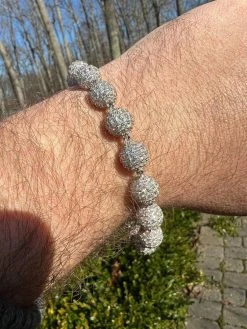 Moissanite Disco Moon Ball Shambala Bracelet 925 Silver 4-10mm Pass Diamond Test -Harlem Bling Shop harlembling moissanite disco moon ball shambala bracelet 925 silver 4 10mm pass diamond test 12673.1675447159